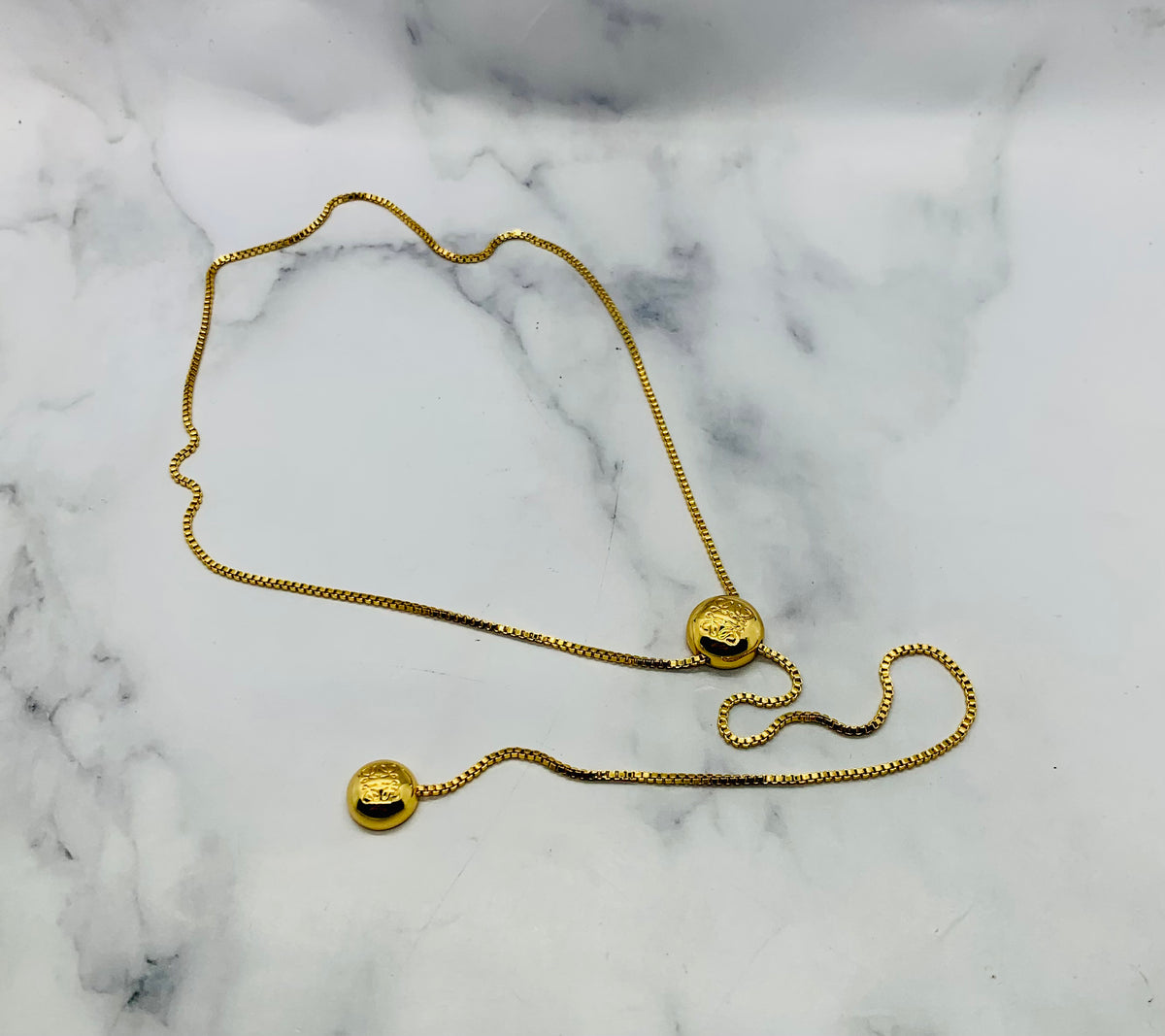 LOEWE Gold Tone Lariat Necklace - Pre owned