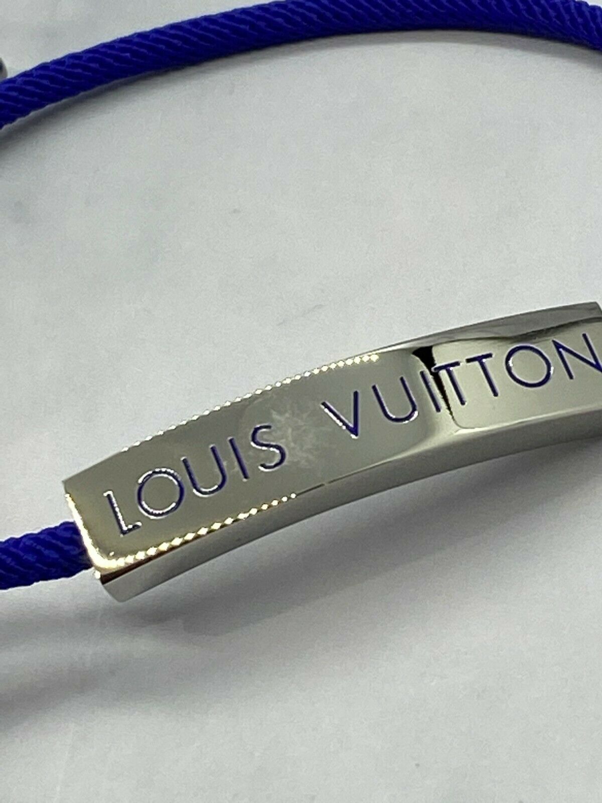 LOUIS VUITTON Blue Rope Silver Tone Bracelet - USED