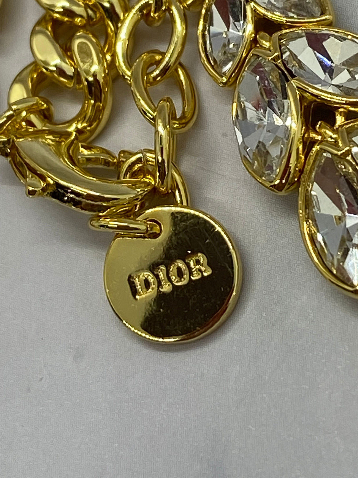 CHRISTIAN DIOR CD Pearl Rhinestone Statement Necklace - Pre owned