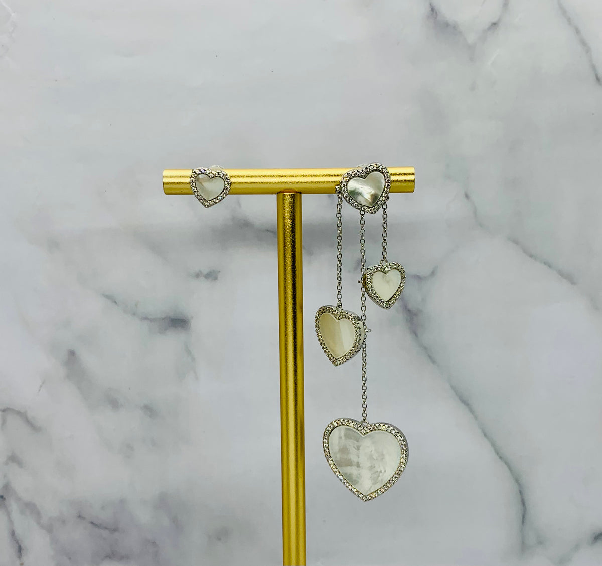 APM MONACO Mother of Pearl Heart Earrings - Pre owned