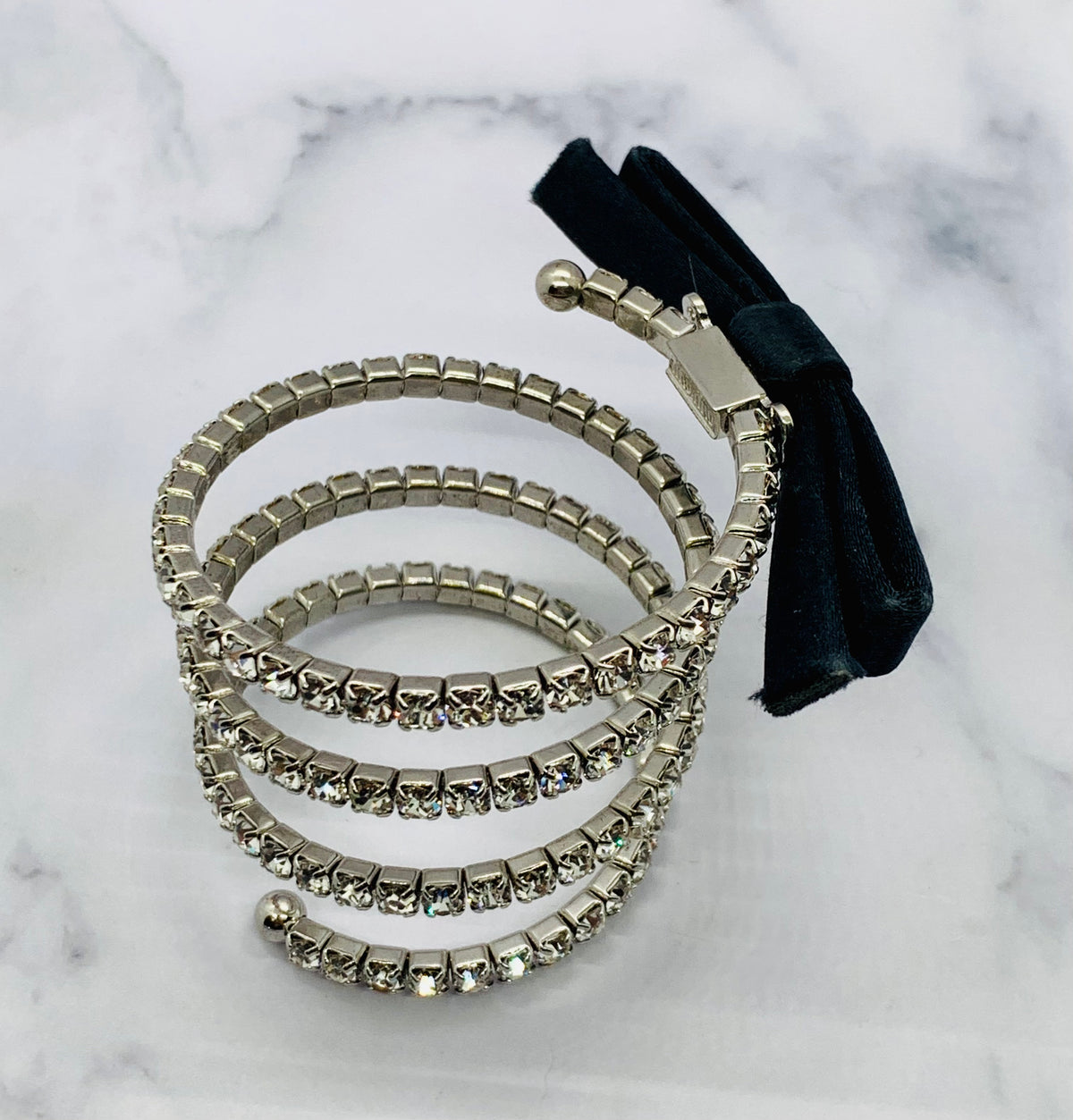 MIU MIU Rhinestone Spiral Bow Bracelet - Pre owned