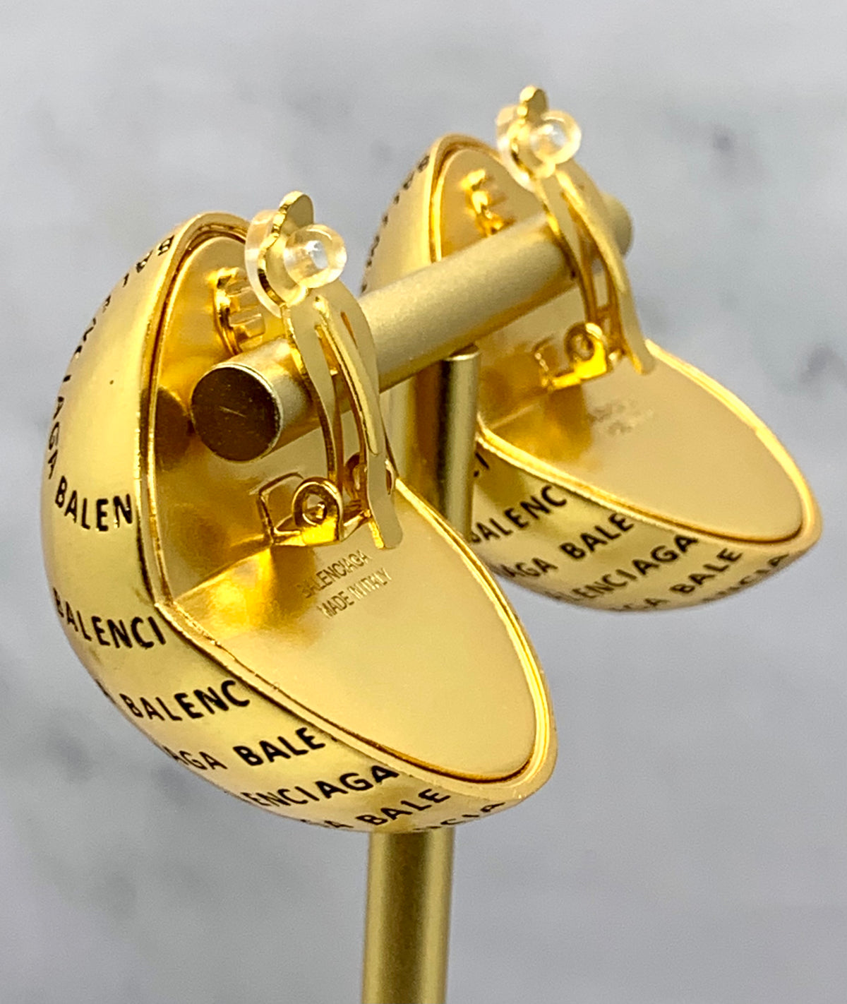BALENCIAGA Monogram Clip On Earrings - Pre owned