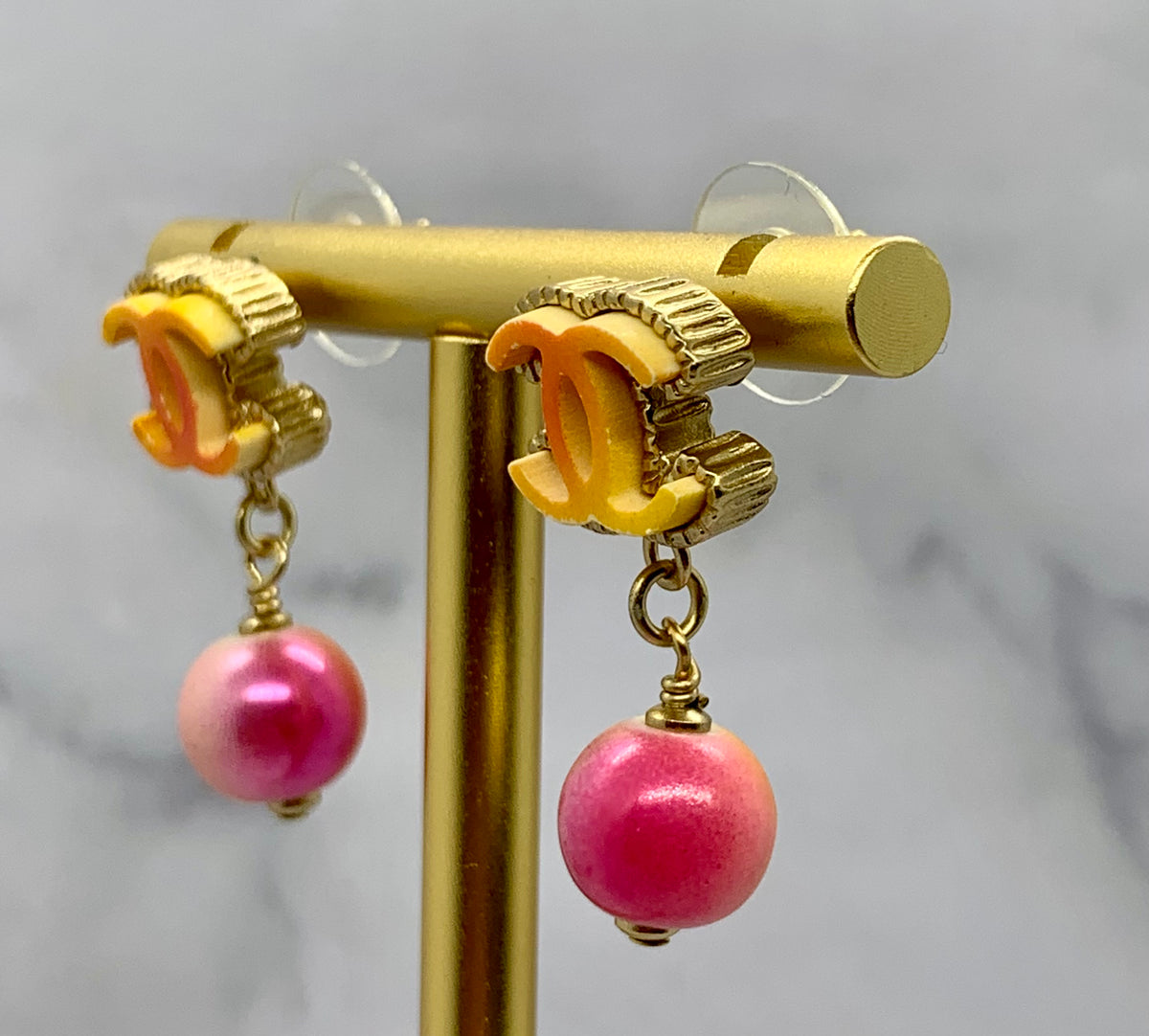 CHANEL CC Colorful Pendant Earrings - Pre owned