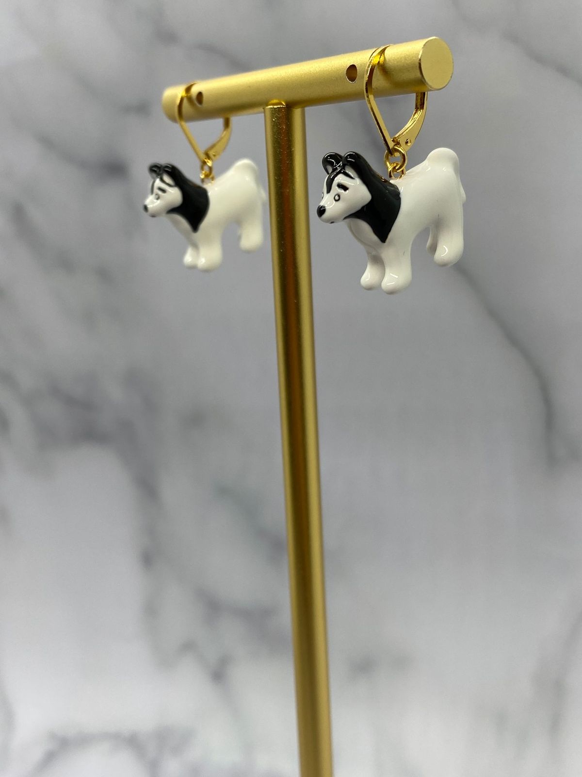 CELINE Wolf Dog Charm Earrings - Pre owned