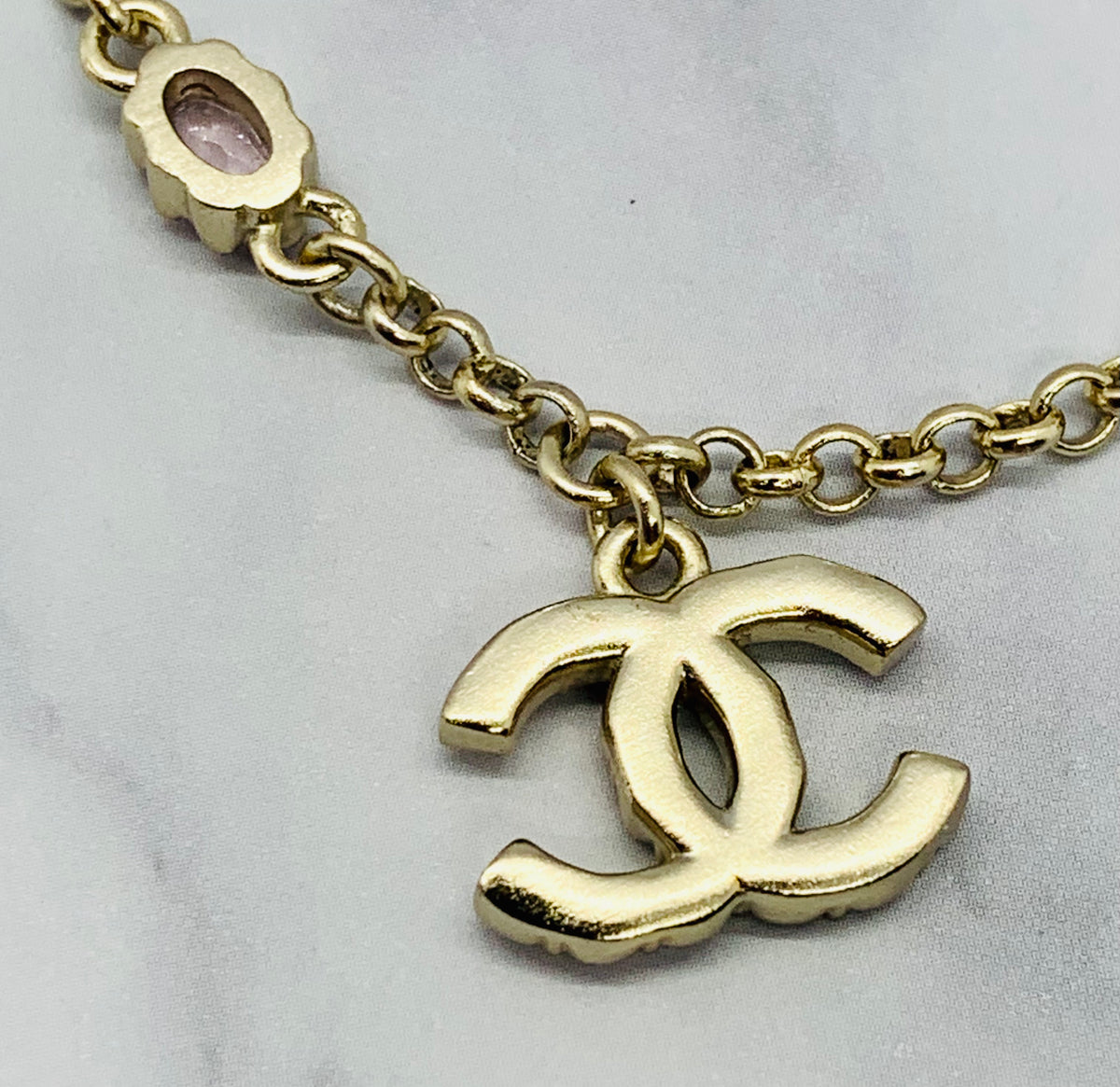 CHANEL CC Rhinestone Charm Bracelet - Pre owned