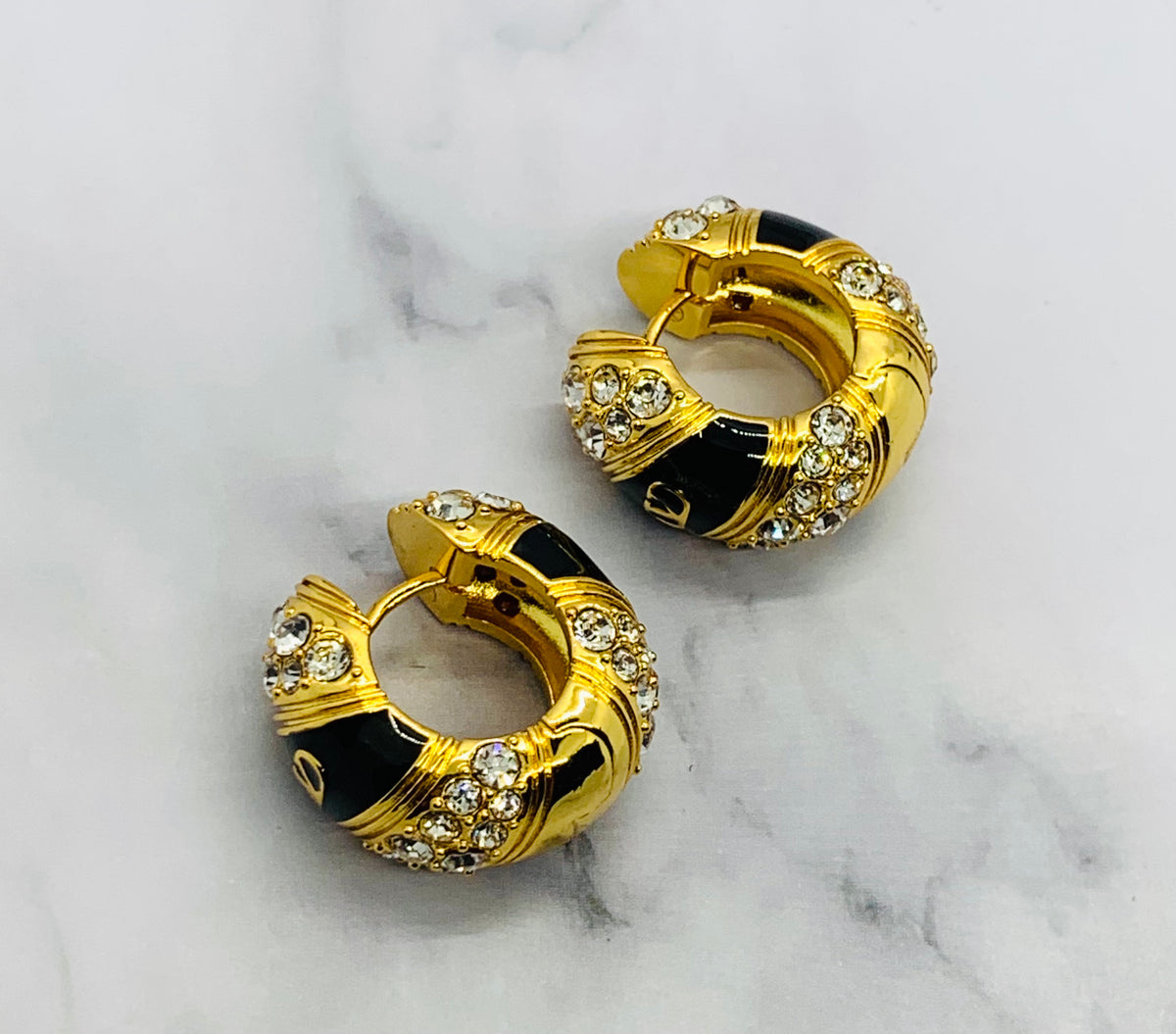 VALENTINO Rhinestone Hoop Earrings - Pre owned