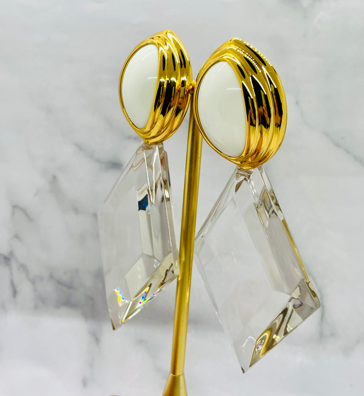 YSL YVES SAINT LAURENT Statement Clip On Earrings - Pre owned