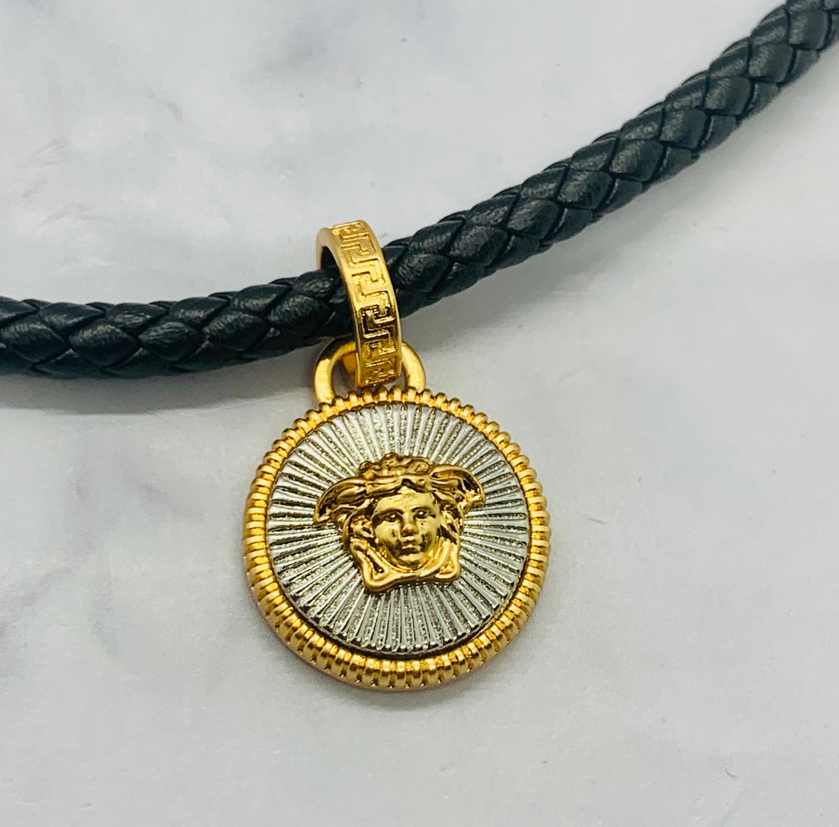 VERSACE Medusa Leather Necklace - Pre owned