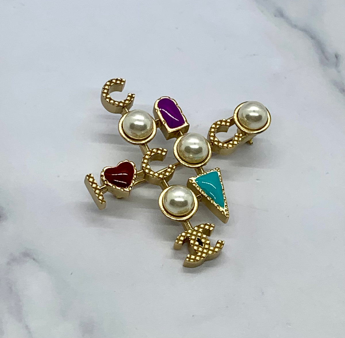CHANEL CC I heart coco Brooch Pin - Pre owned