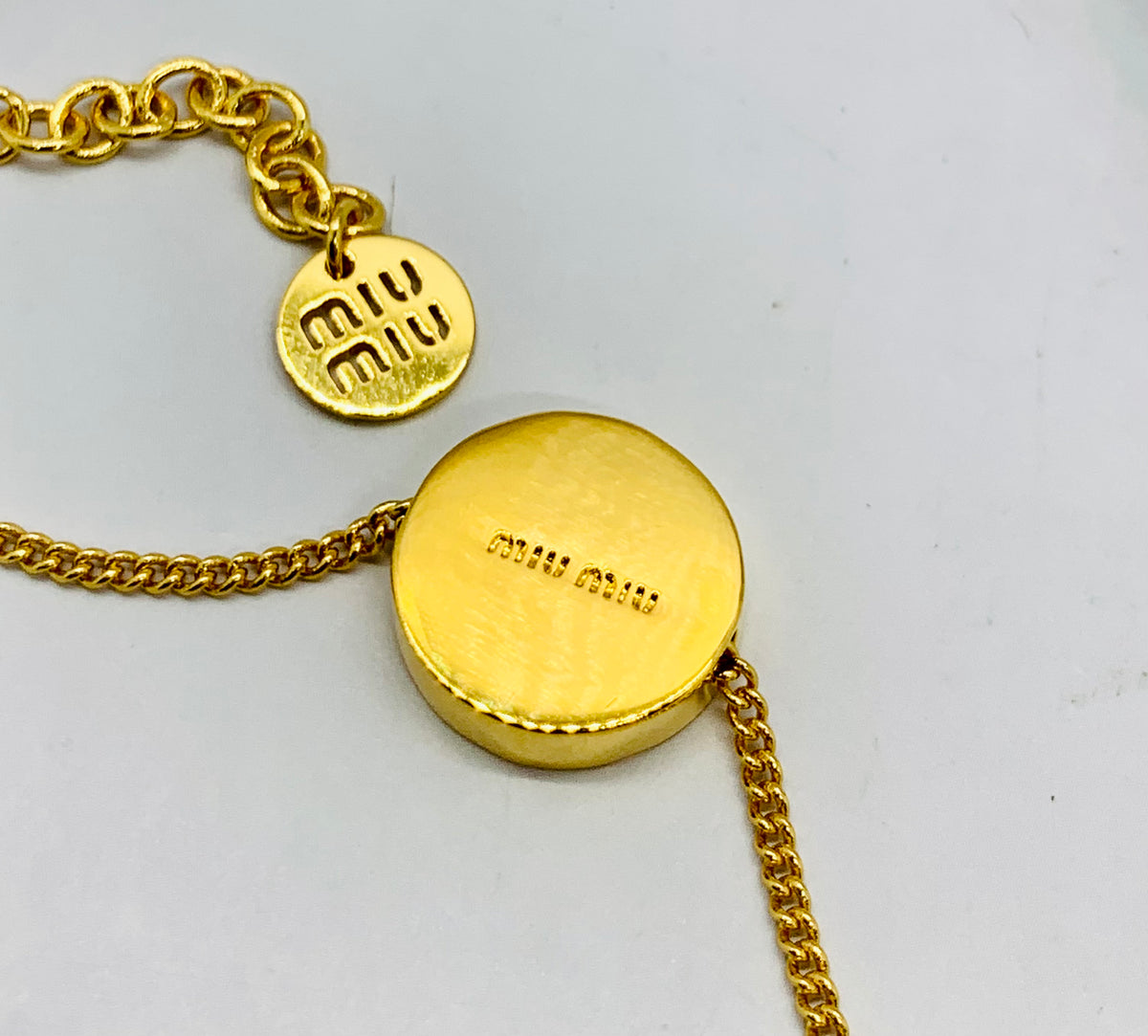 MIU MIU Black Disc Charm Bracelet - Pre owned