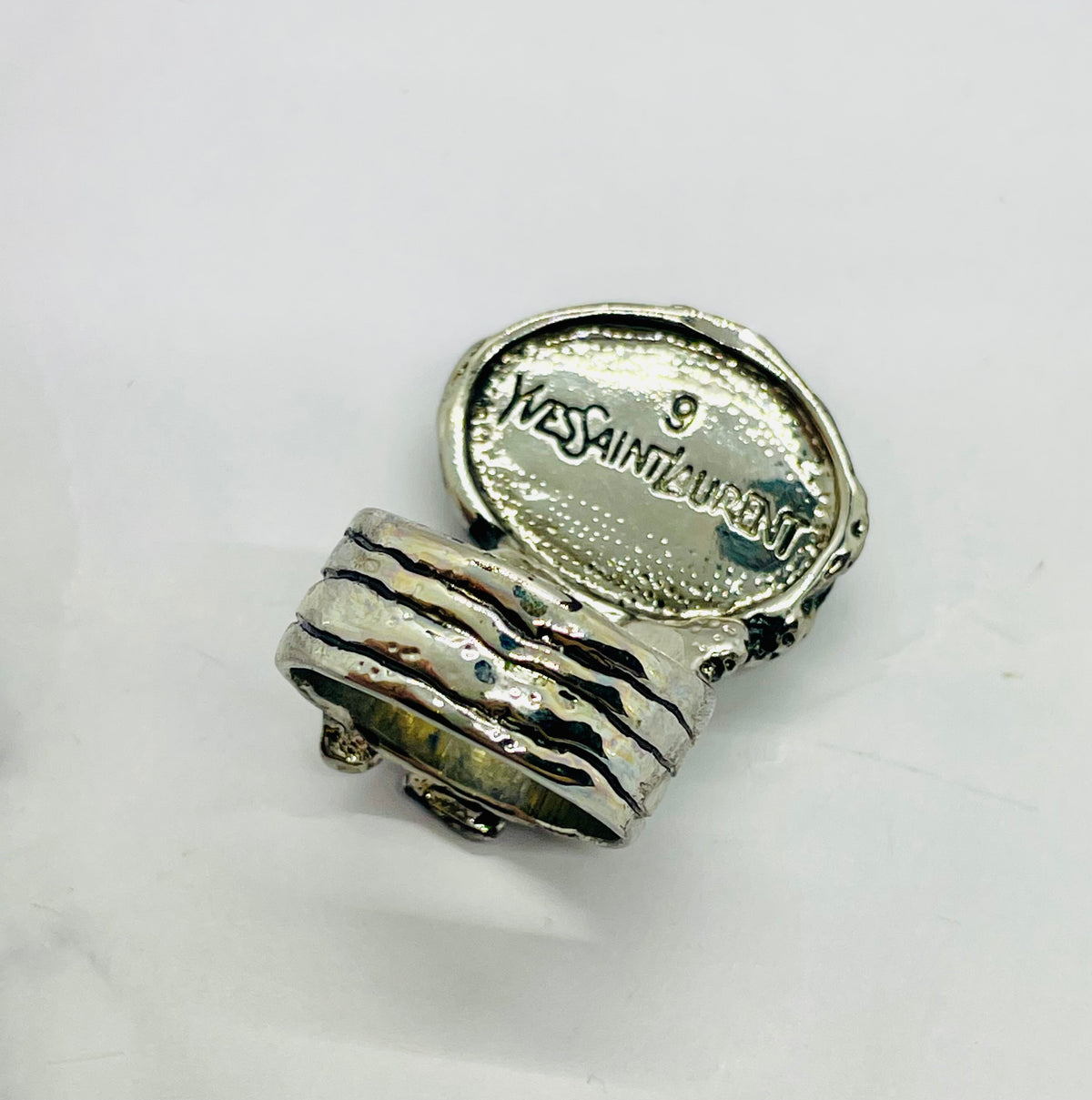YSL YVES SAINT LAURENT Vintage Stone Ring Size 9 - Pre owned