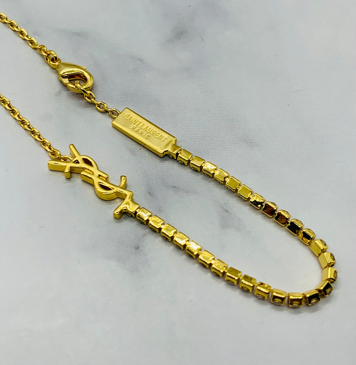 YSL YVES SAINT LAURENT Rhinestone Bracelet - Pre owned