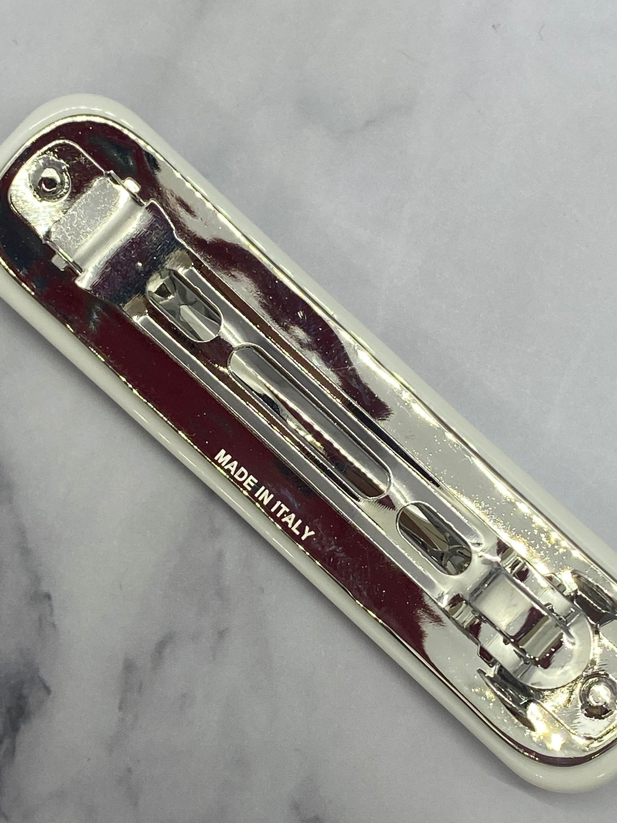 MIU MIU White Rhinestone Hair Clip Barrette - Pre owned