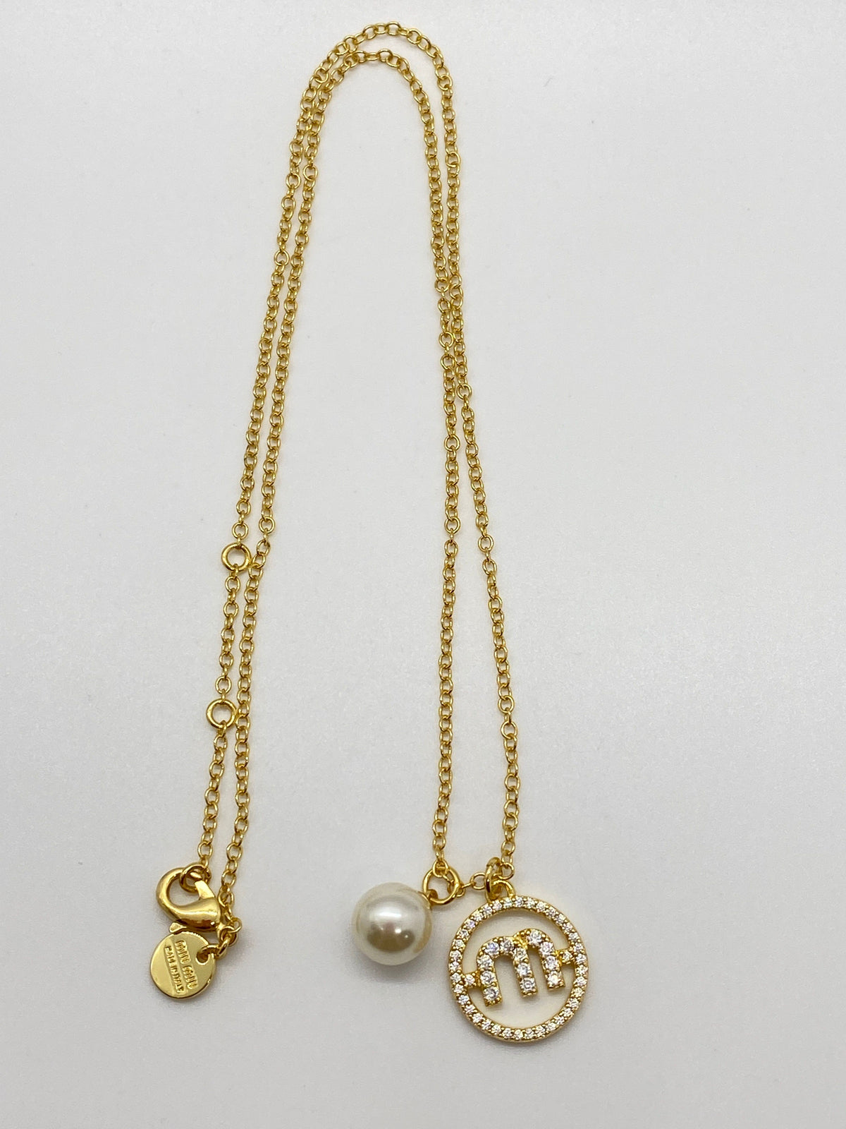 MIU MIU Gold Tone Rhinestone Necklace - Pre owned
