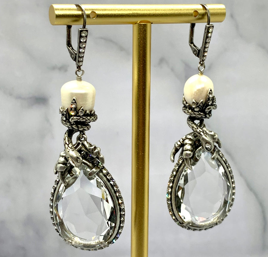 ALEXANDER MCQUEEN Crystal Pendant Earrings - Pre owned