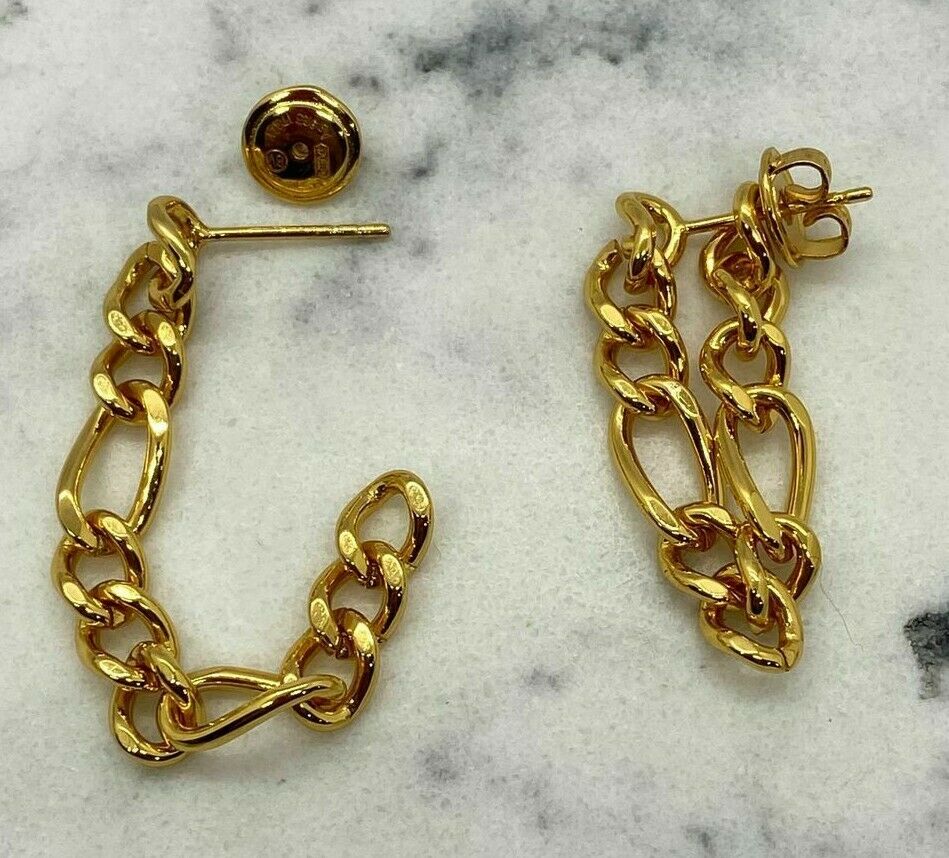 BOTTEGA VENETA Gold Tone Chain Convertible Earrings - Pre owned