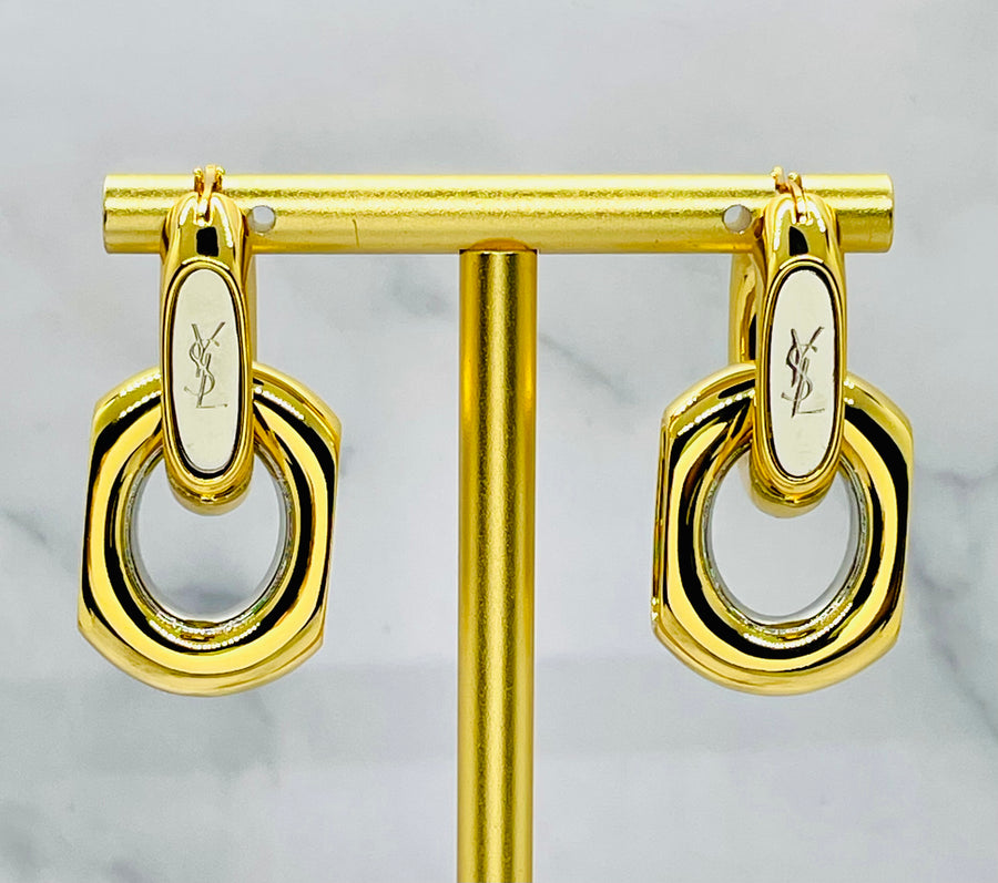 YSL YVES SAINT LAURENT Monogram Earrings - Pre owned