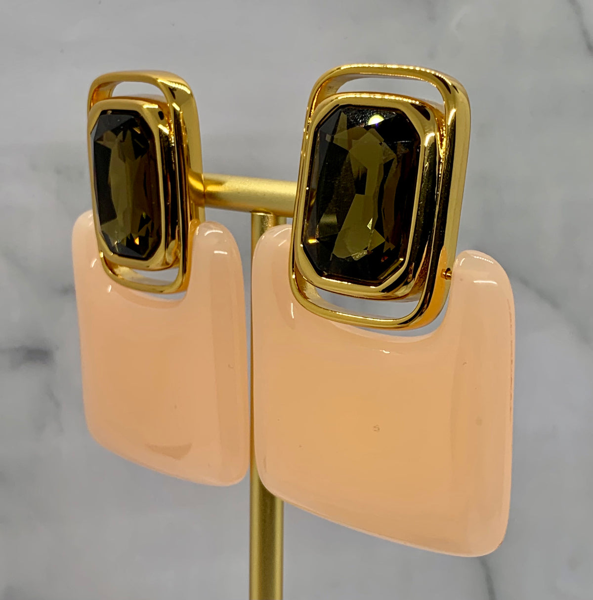 YSL YVES SAINT LAURENT Cabochon Clip On Earrings - Pre owned