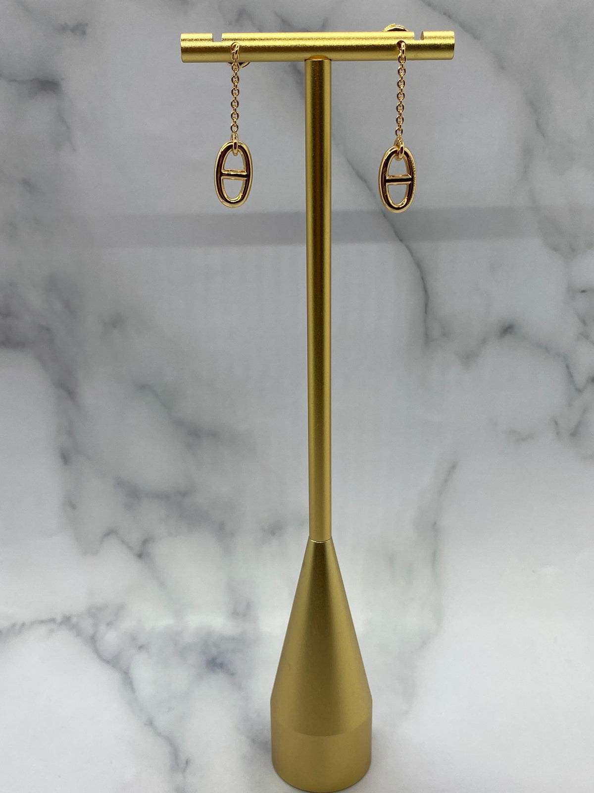 HERMES Rose Gold Tobe Pendant Earrings - Pre owned