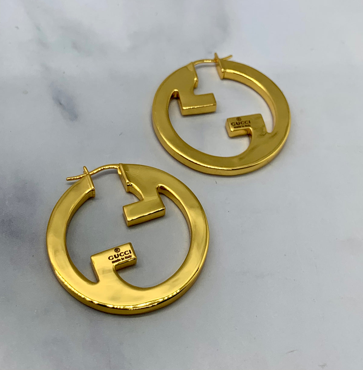 GUCCI GG Pink Hoop Earrings - Pre owned