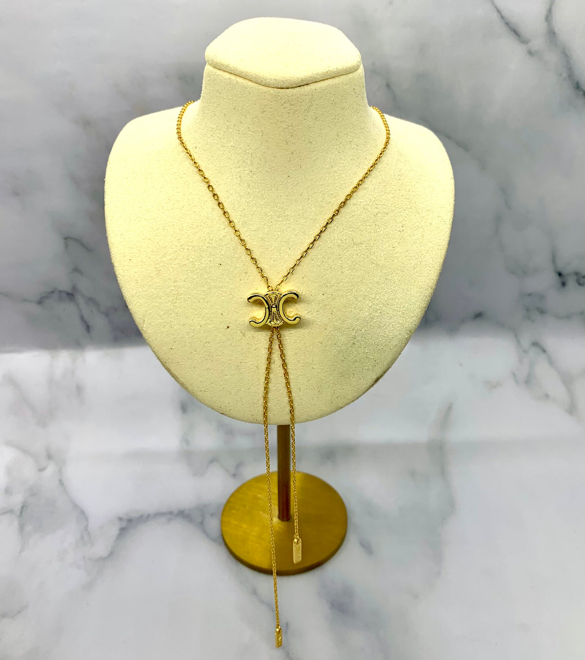 CELINE Gold Tone Bolero Necklace - Pre owned
