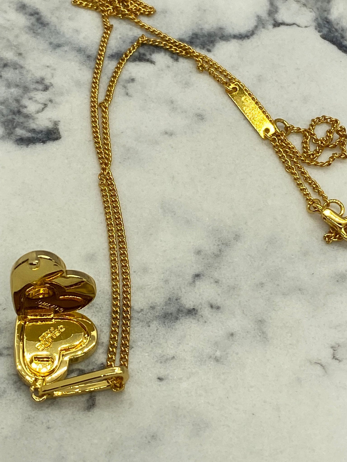 CELINE Gold Tone Heart Locket Necklace - Pre owned