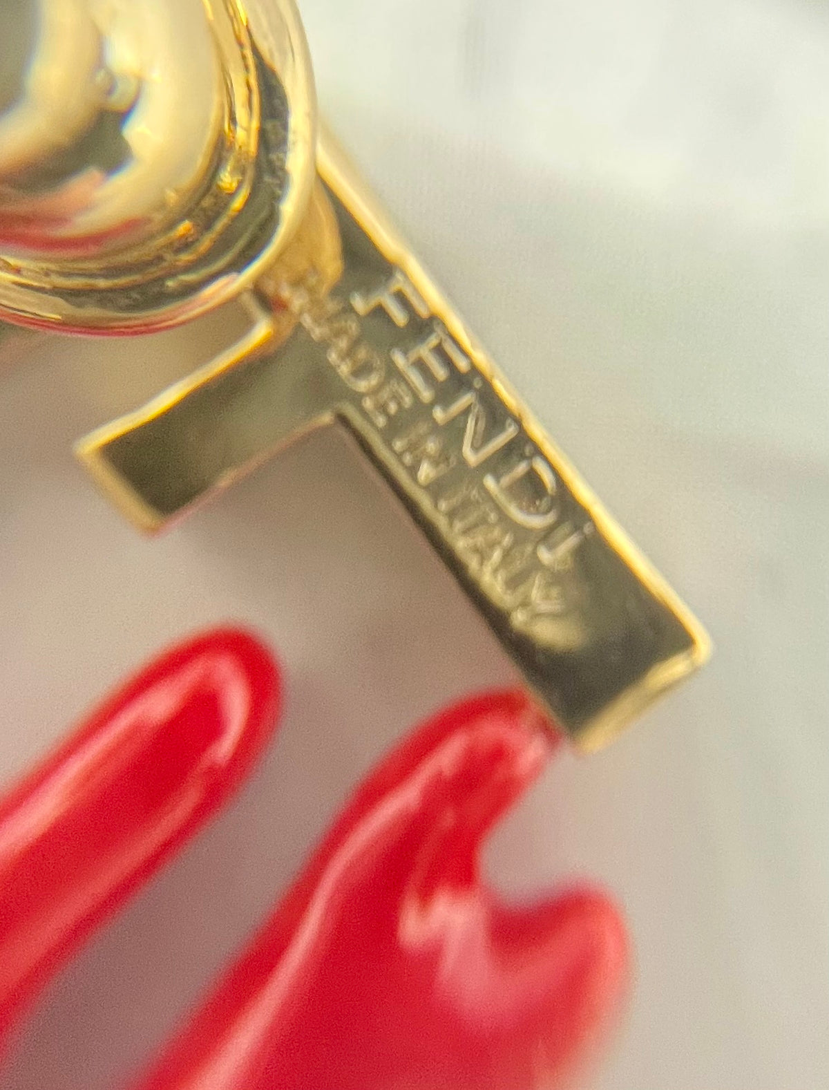 FENDI FF Red Coral Pendant Earrings - Pre owned