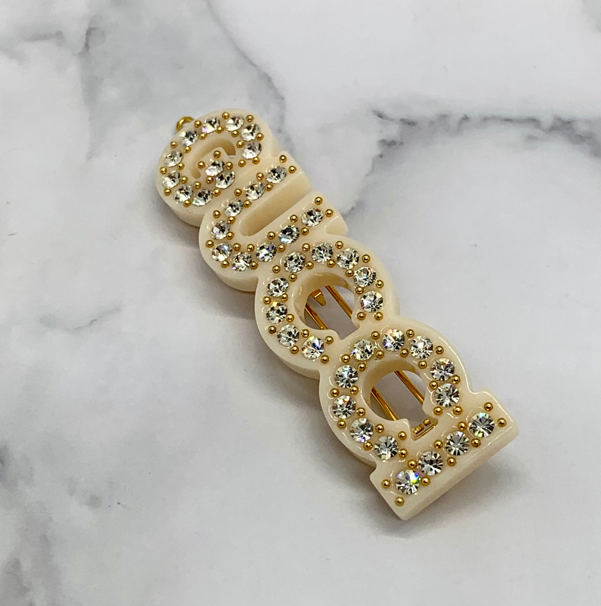 GUCCI Rhinestone Hair Clip Barrette - Pre owned