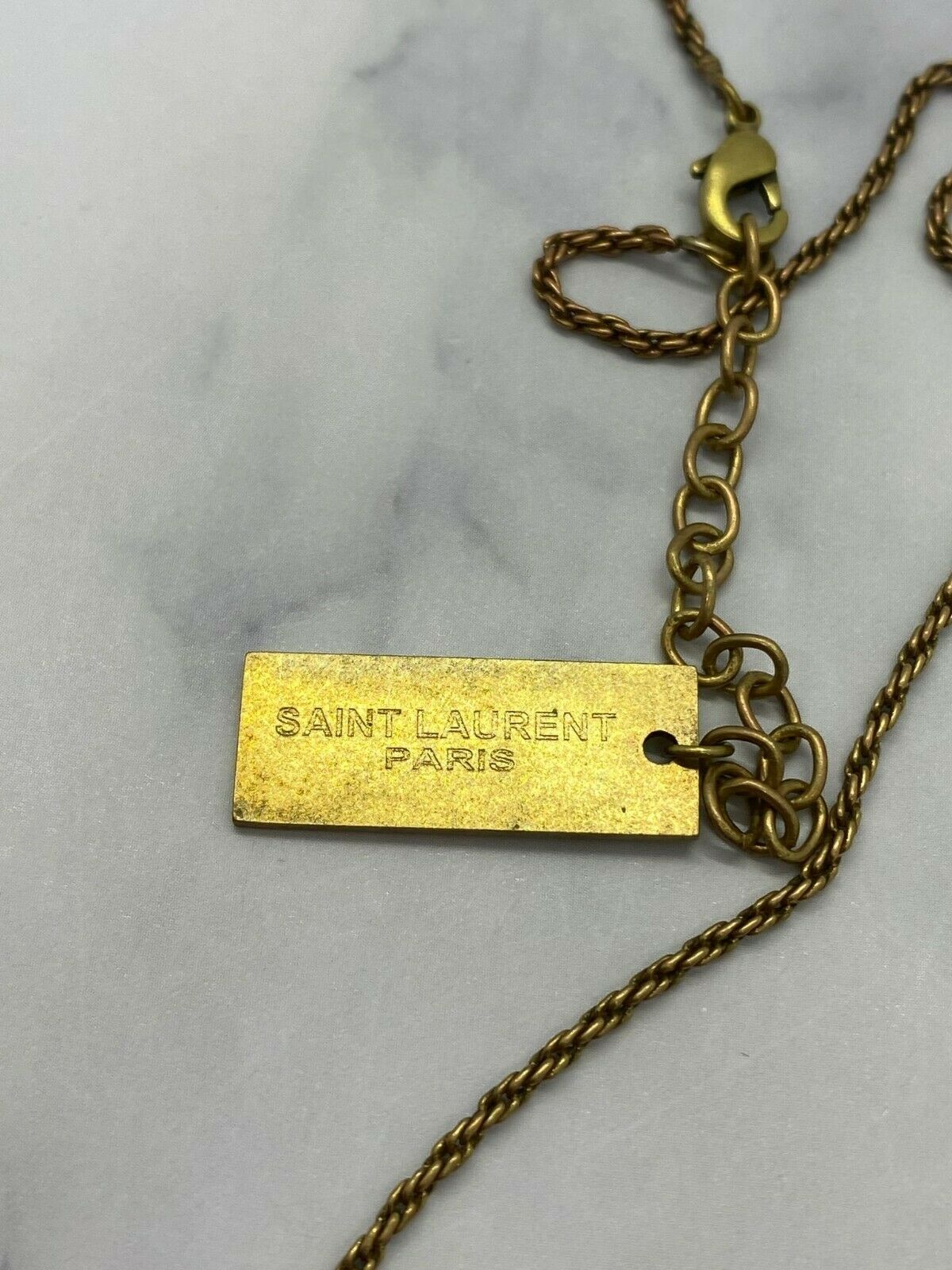 YSL Yves Saint Laurent Brass Heart Necklace - Pre owned