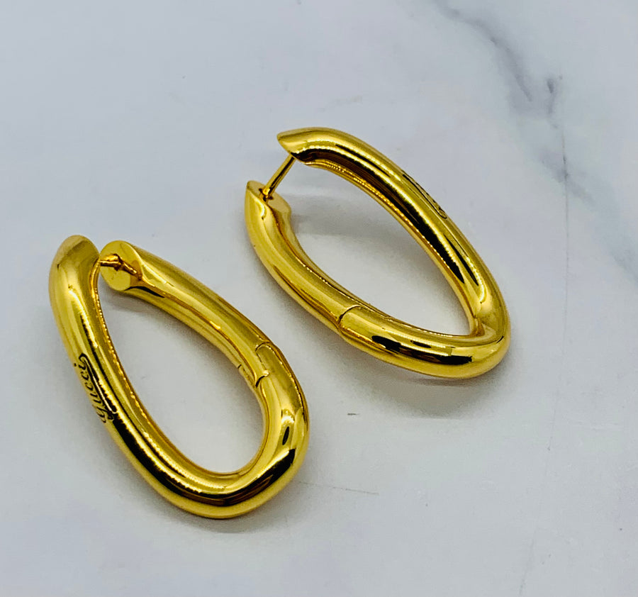 GUCCI Gold Tone Hoop Earrings - Pre owned