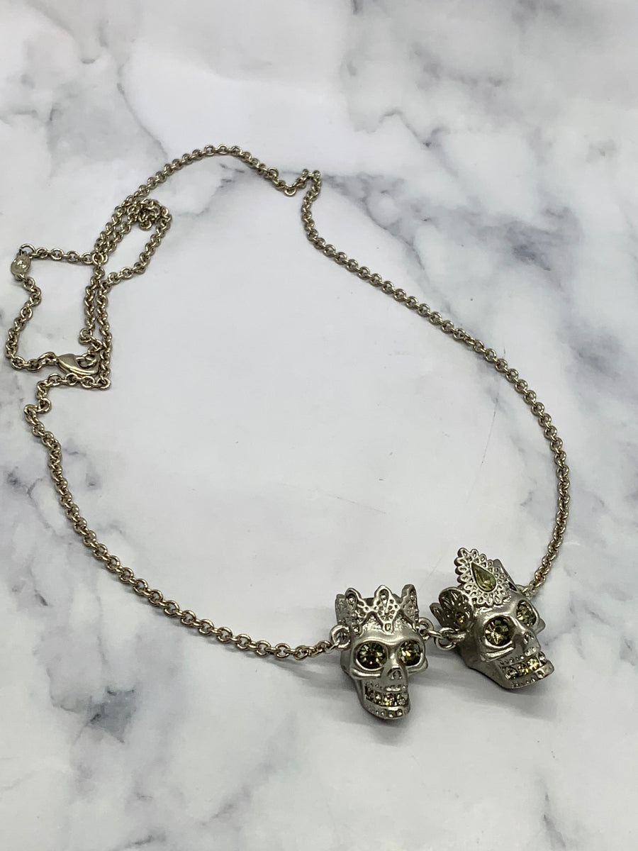 ALEXANDER MCQUEEN Skulls Pewter Necklace - Pre owned