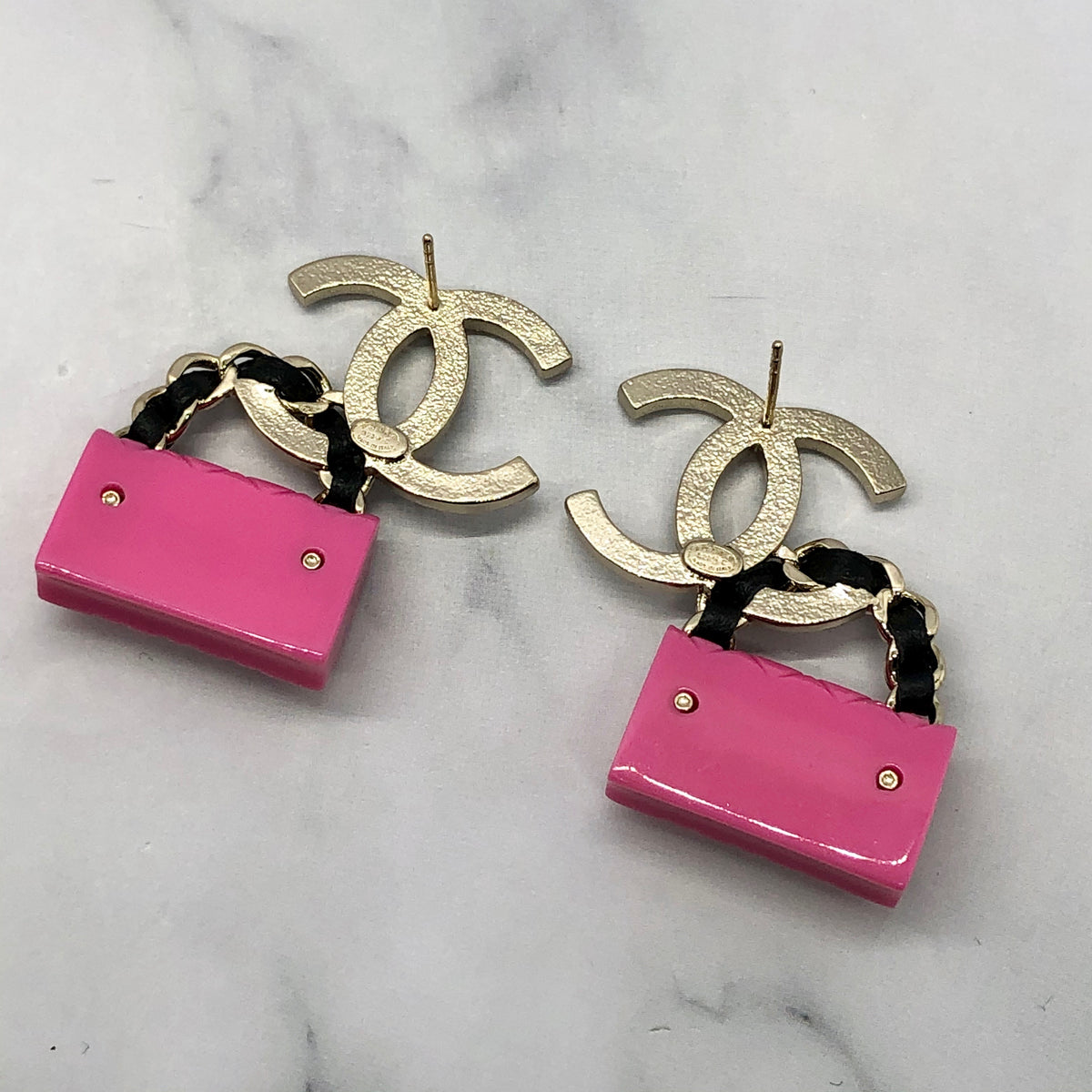 CHANEL CC Pink Handbag Earrings - Pre owned