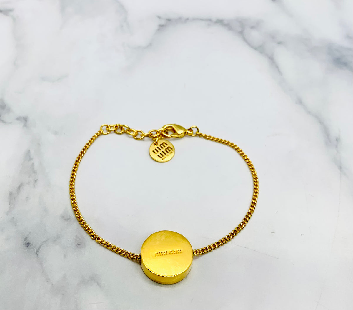 MIU MIU Black Disc Charm Bracelet - Pre owned