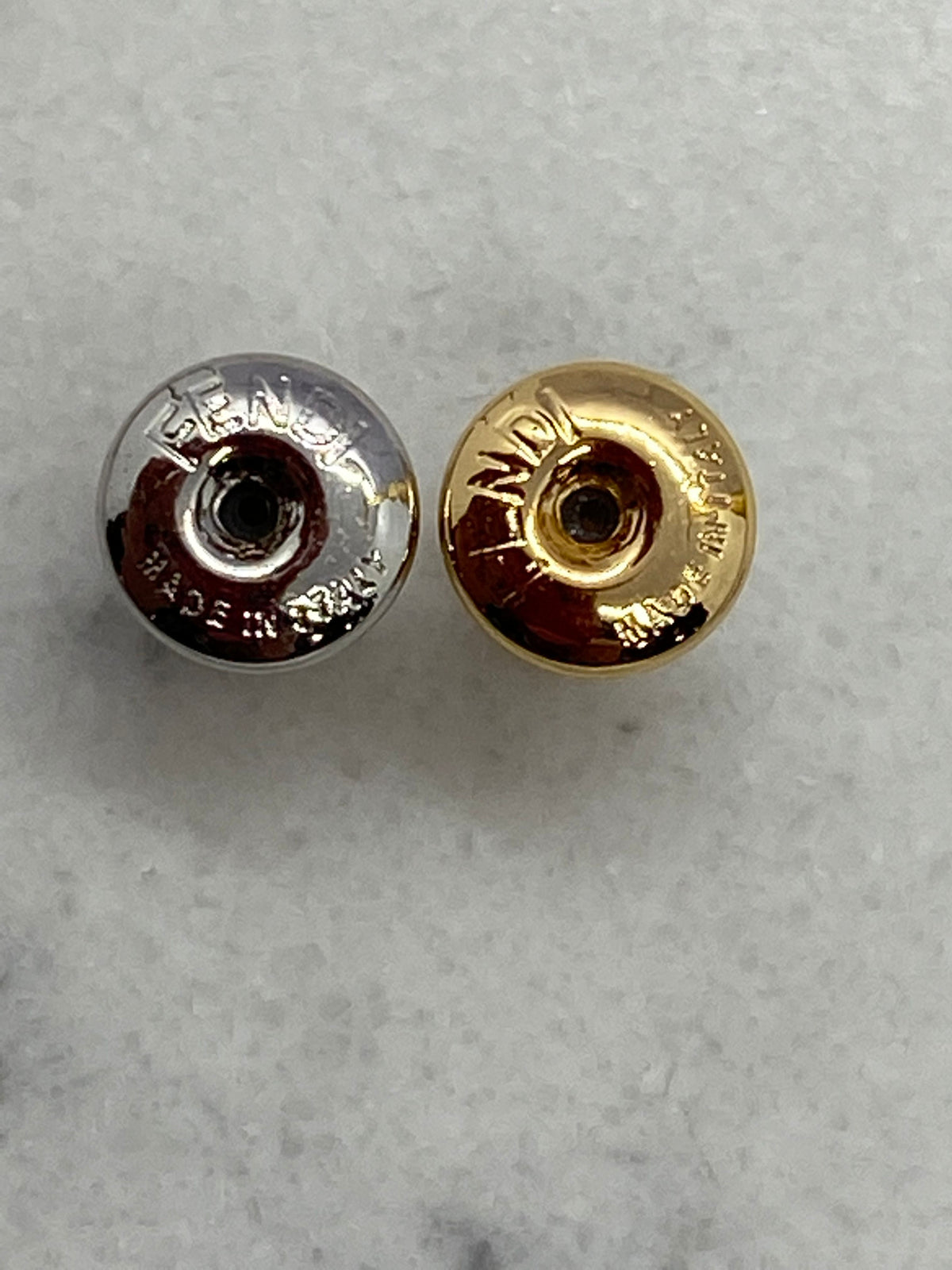 FENDI F Silver & Gold Tone Rhinestone Earrings - Pre owned