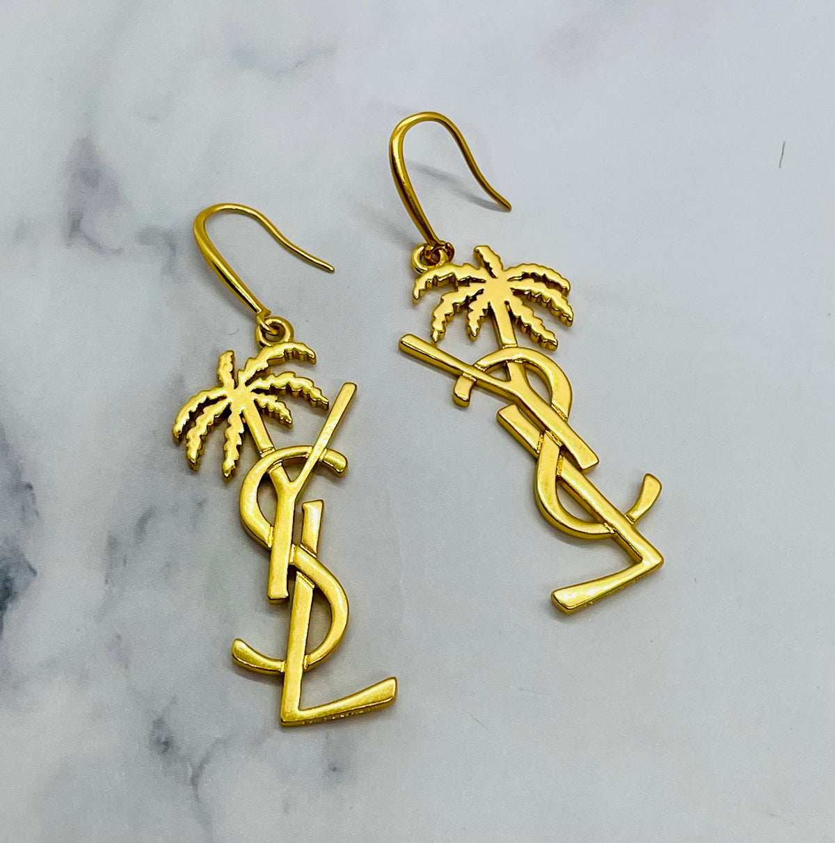 YSL YVES SAINT LAURENT Palm Tree Earrings - Pre owned