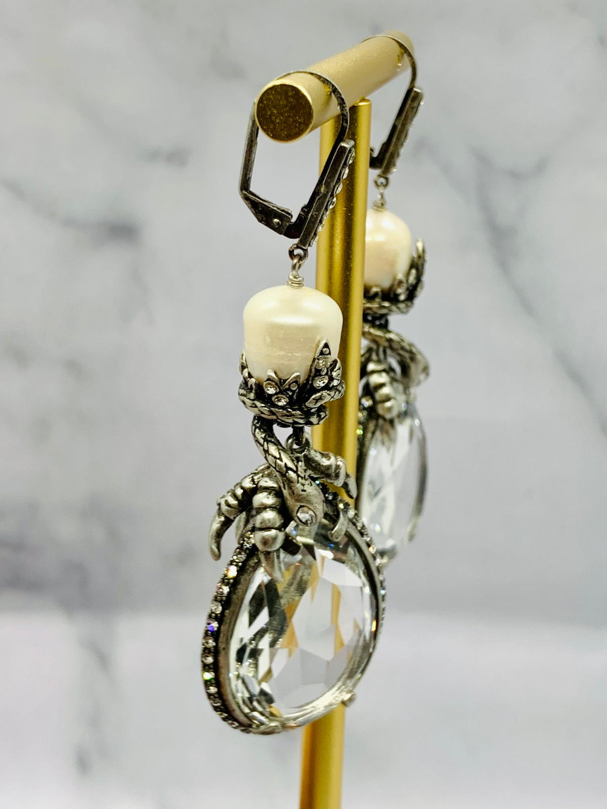 ALEXANDER MCQUEEN Crystal Pendant Earrings - Pre owned
