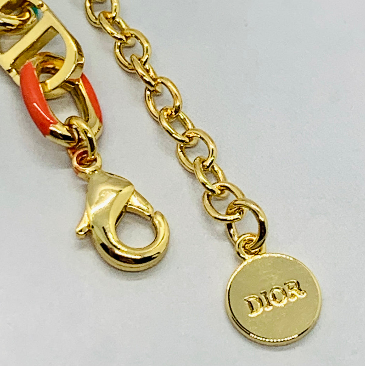 CHRISTIAN DIOR CD Colored Chain Bracelet - Pre owned