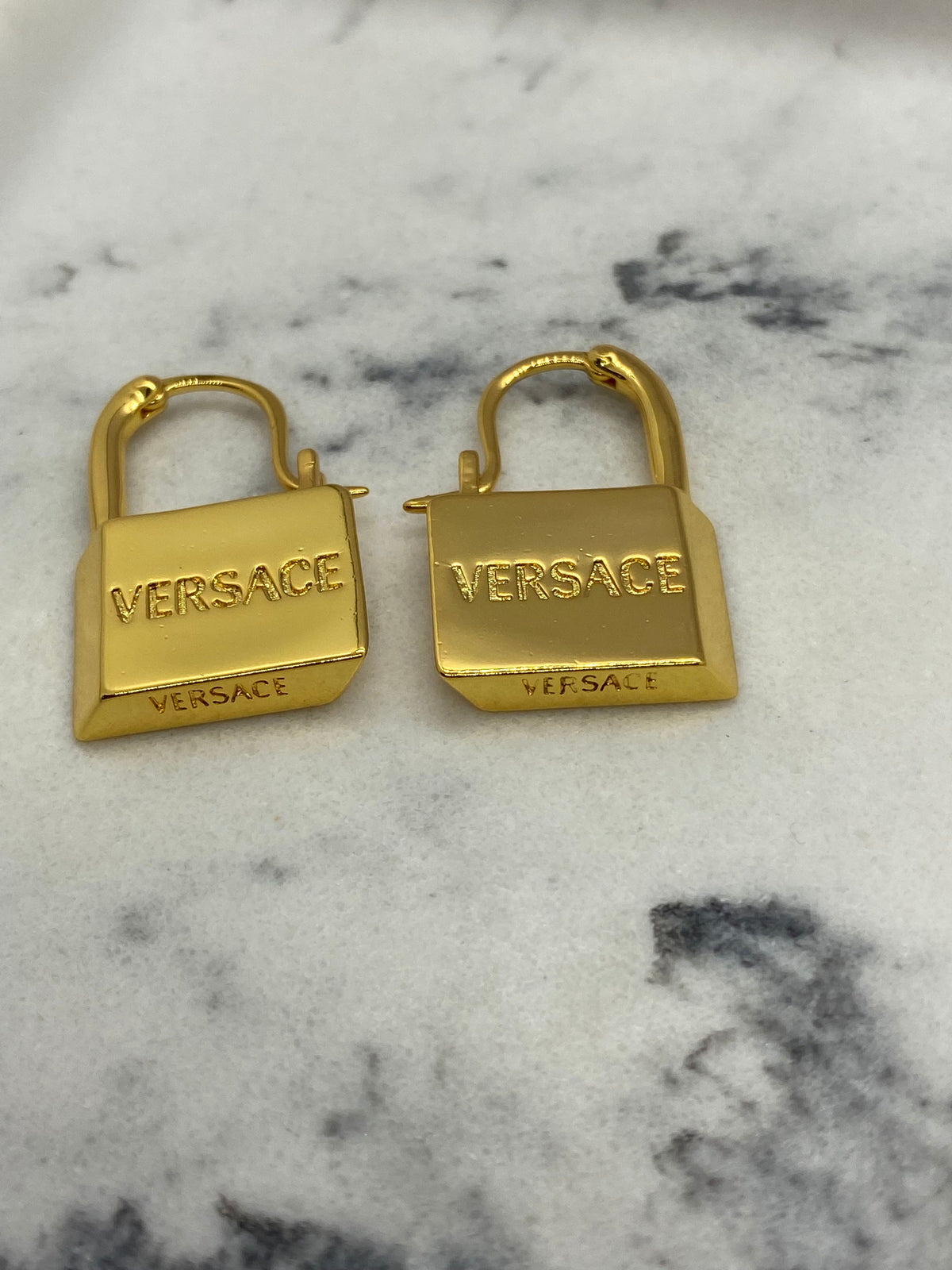 VERSACE Lock Pendant Earrings - Pre owned