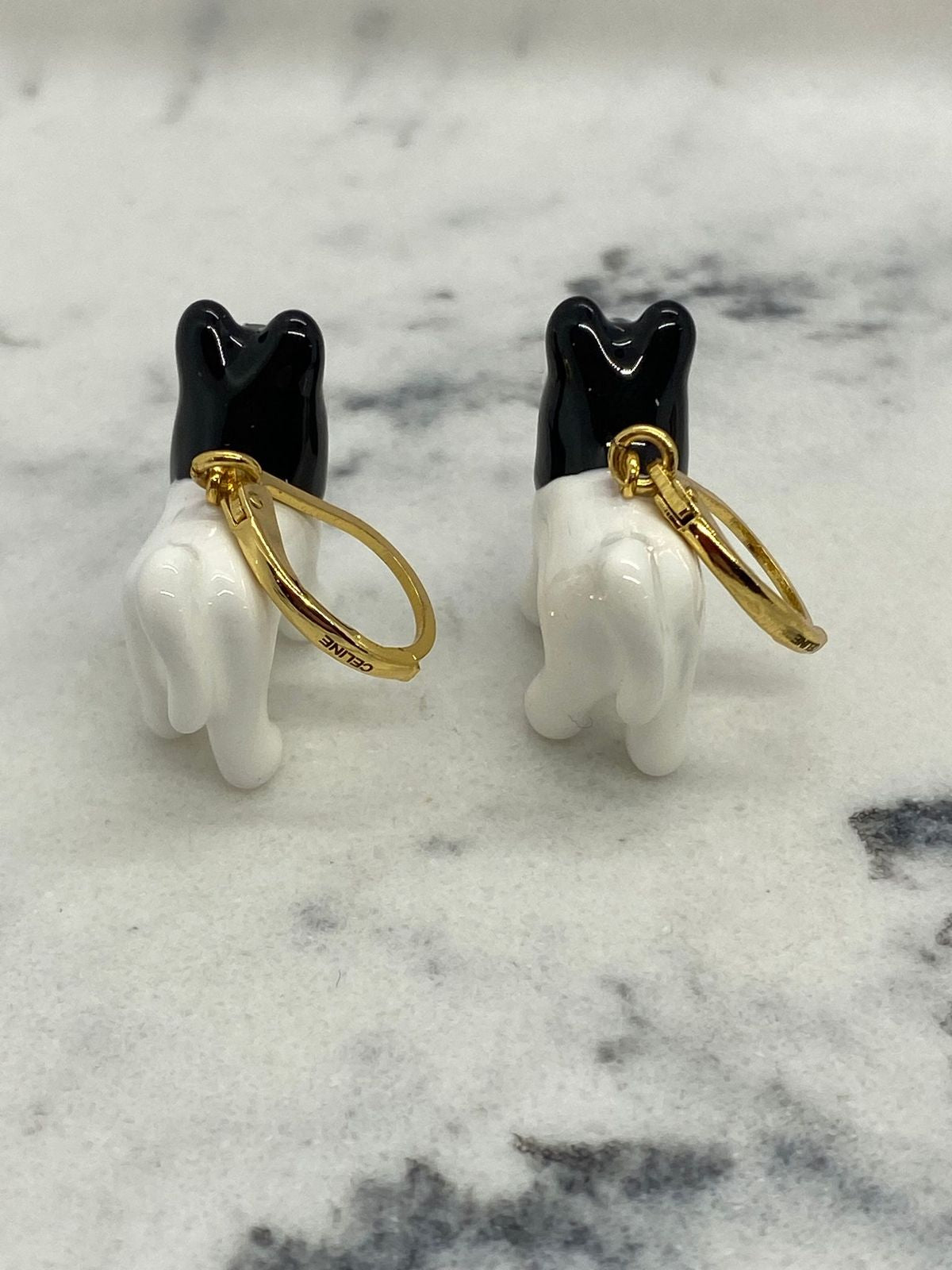 CELINE Wolf Dog Charm Earrings - Pre owned