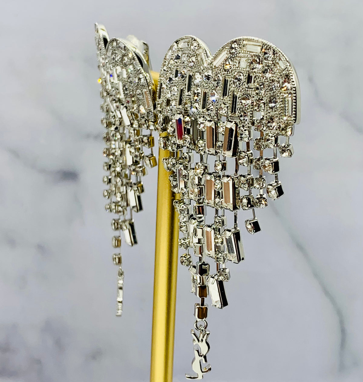 YSL YVES SAINT LAURENT Smoking Heart Clip On Earrings - Pre owned