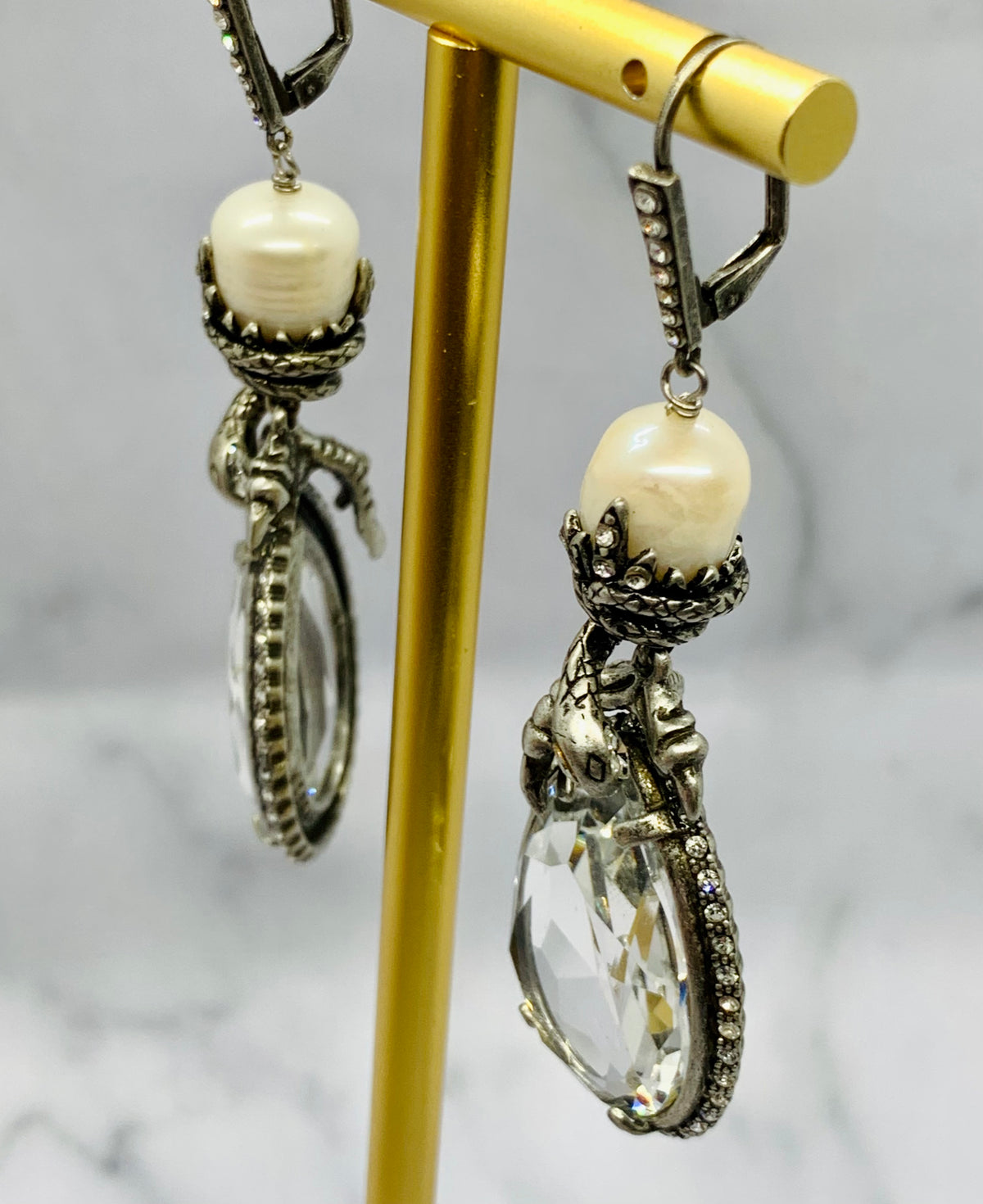 ALEXANDER MCQUEEN Crystal Pendant Earrings - Pre owned