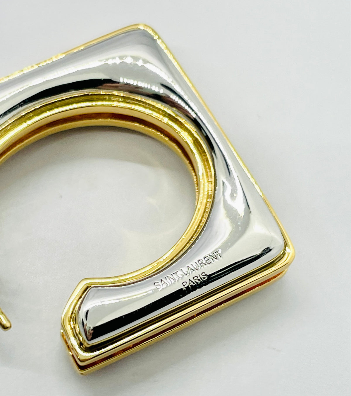 YSL YVES SAINT LAURENT Mixed Metal Hoop Earrings - Pre owned