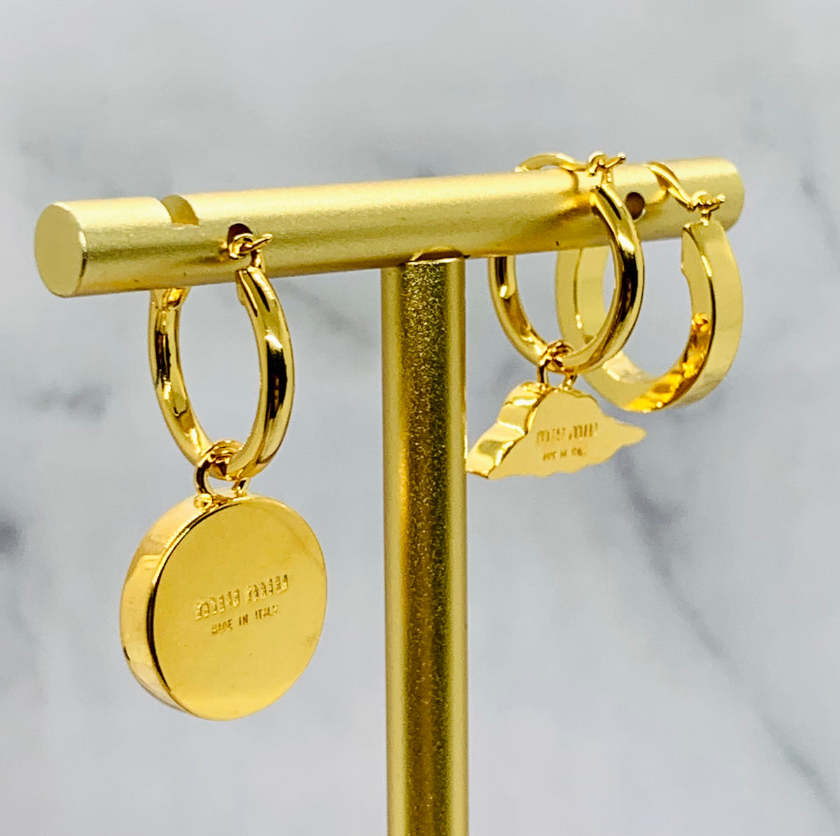 MIU MIU Enamel 3 Earrings Set - Pre owned