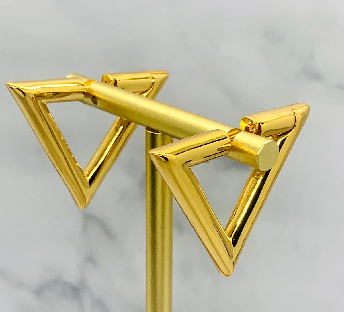 VALENTINO V Gold Tone Hoop Earrings - Pre owned
