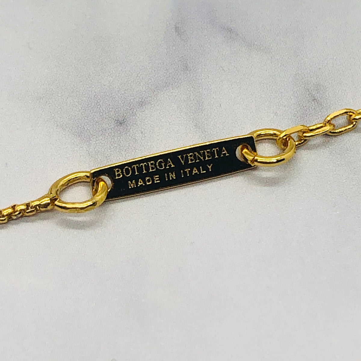 BOTTEGA VENETA Gold Tone Tear Drop Necklace - Pre owned