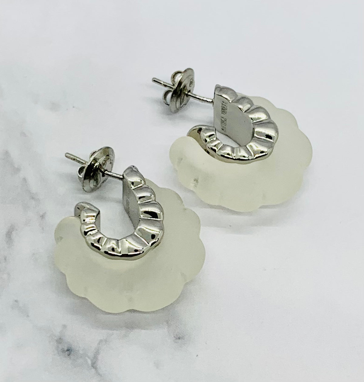 BOTTEGA VENETA Crystal Hoop Earrings - Pre owned
