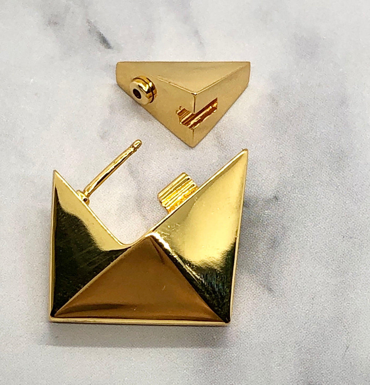 VALENTINO Gold Tone Huggie Hoop Earrings - Pre owned