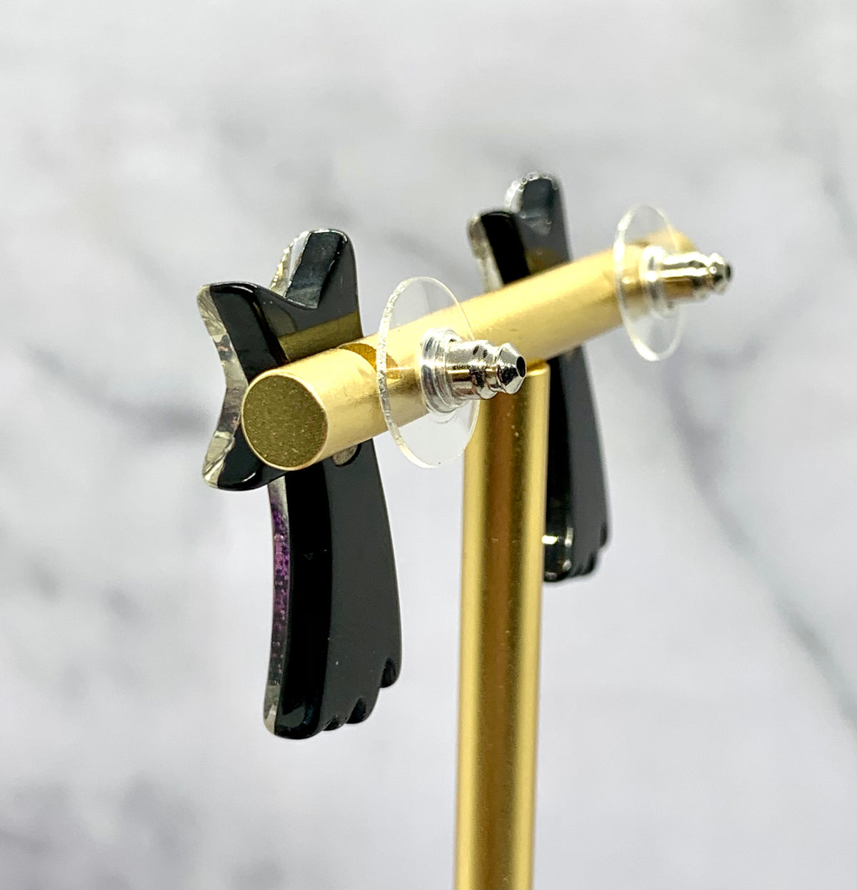 CHANEL CC Plastic Shooting Star Earrings - USED