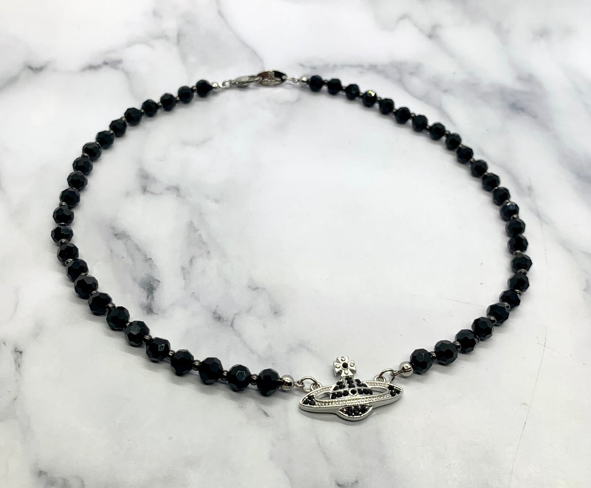 VIVIENNE WESTWOOD Black Beaded Necklace - Pre owned