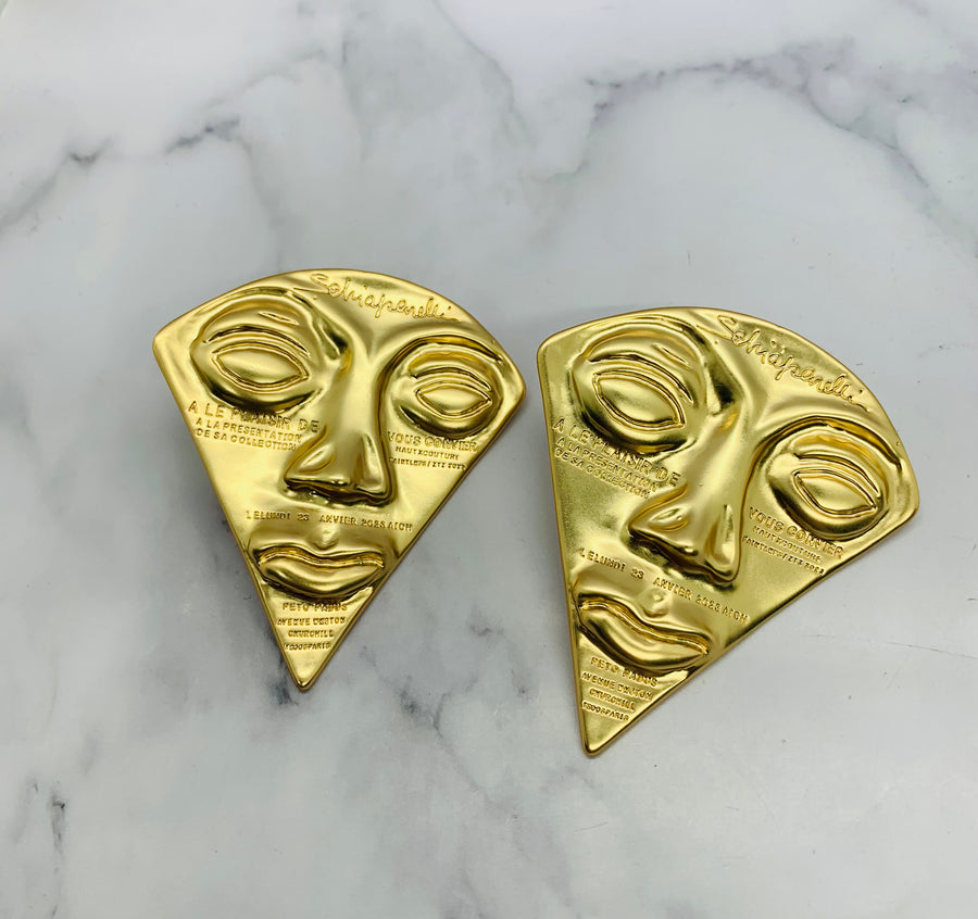 SCHIAPARELLI Rare Statement Face Earrings - Pre owned